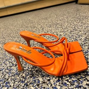 Orange heel sandal